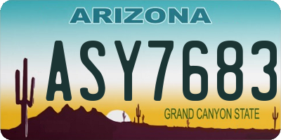 AZ license plate ASY7683