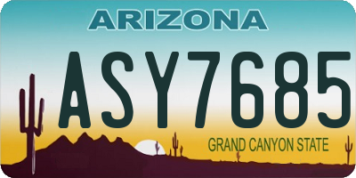 AZ license plate ASY7685