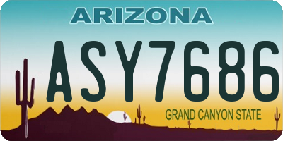 AZ license plate ASY7686