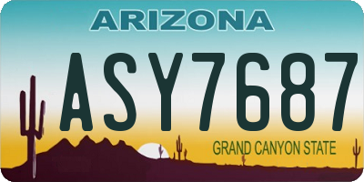 AZ license plate ASY7687