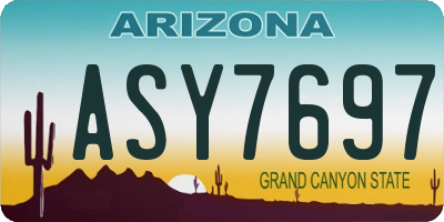 AZ license plate ASY7697