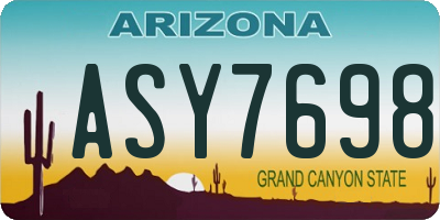 AZ license plate ASY7698