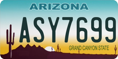 AZ license plate ASY7699