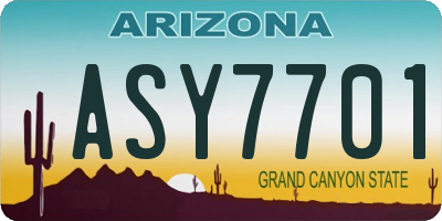 AZ license plate ASY7701