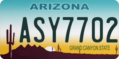 AZ license plate ASY7702