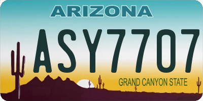 AZ license plate ASY7707