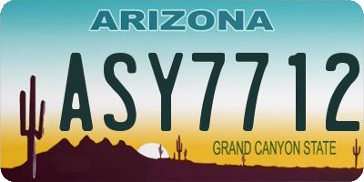 AZ license plate ASY7712