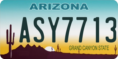 AZ license plate ASY7713