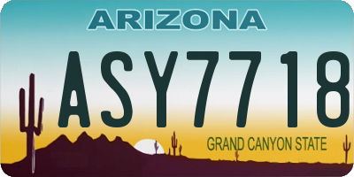 AZ license plate ASY7718