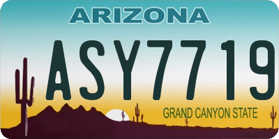 AZ license plate ASY7719