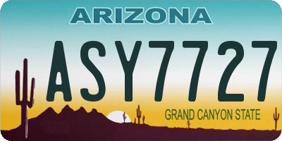 AZ license plate ASY7727
