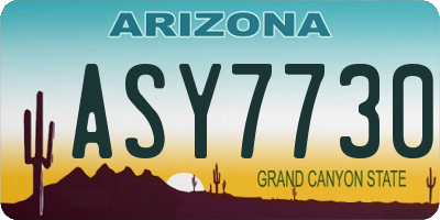 AZ license plate ASY7730