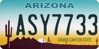 AZ license plate ASY7733