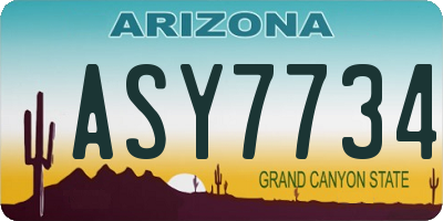 AZ license plate ASY7734