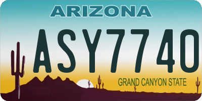 AZ license plate ASY7740