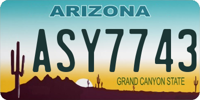 AZ license plate ASY7743