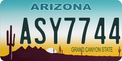 AZ license plate ASY7744