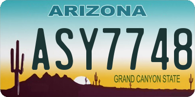 AZ license plate ASY7748