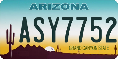 AZ license plate ASY7752