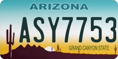 AZ license plate ASY7753