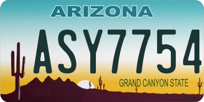 AZ license plate ASY7754