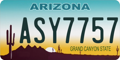 AZ license plate ASY7757