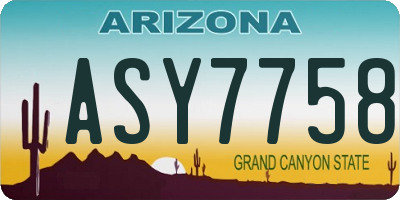 AZ license plate ASY7758