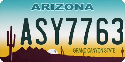 AZ license plate ASY7763