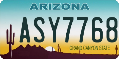 AZ license plate ASY7768