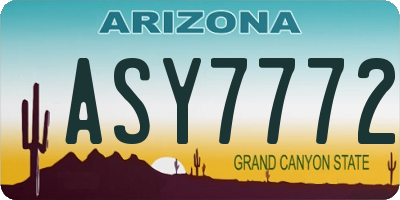 AZ license plate ASY7772
