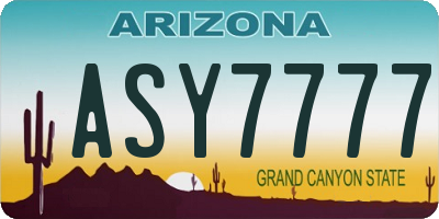 AZ license plate ASY7777