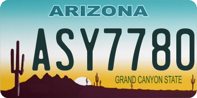 AZ license plate ASY7780