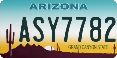 AZ license plate ASY7782