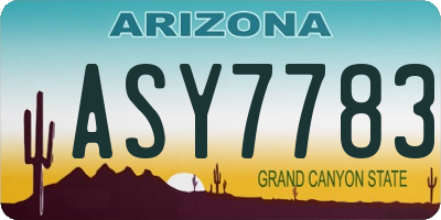 AZ license plate ASY7783