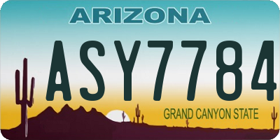 AZ license plate ASY7784