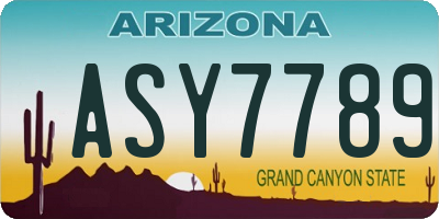 AZ license plate ASY7789