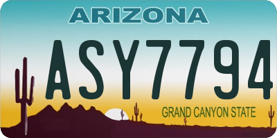 AZ license plate ASY7794