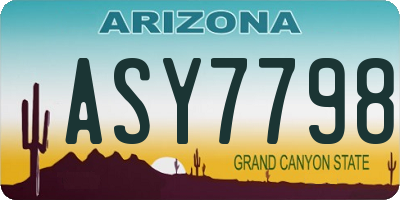 AZ license plate ASY7798