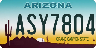 AZ license plate ASY7804