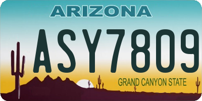 AZ license plate ASY7809