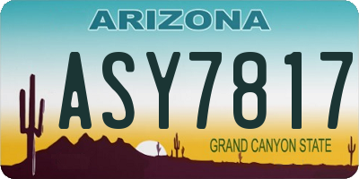 AZ license plate ASY7817