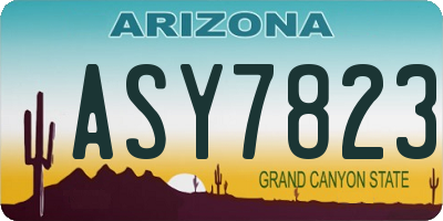 AZ license plate ASY7823