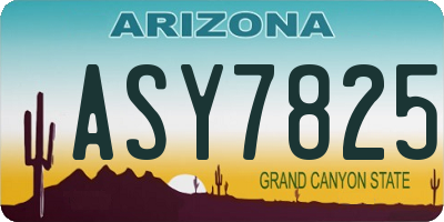 AZ license plate ASY7825