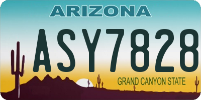 AZ license plate ASY7828
