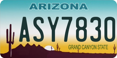 AZ license plate ASY7830