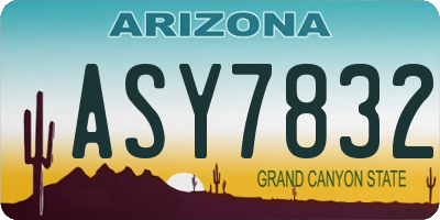AZ license plate ASY7832