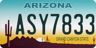 AZ license plate ASY7833