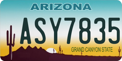 AZ license plate ASY7835