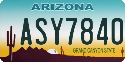 AZ license plate ASY7840