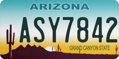 AZ license plate ASY7842